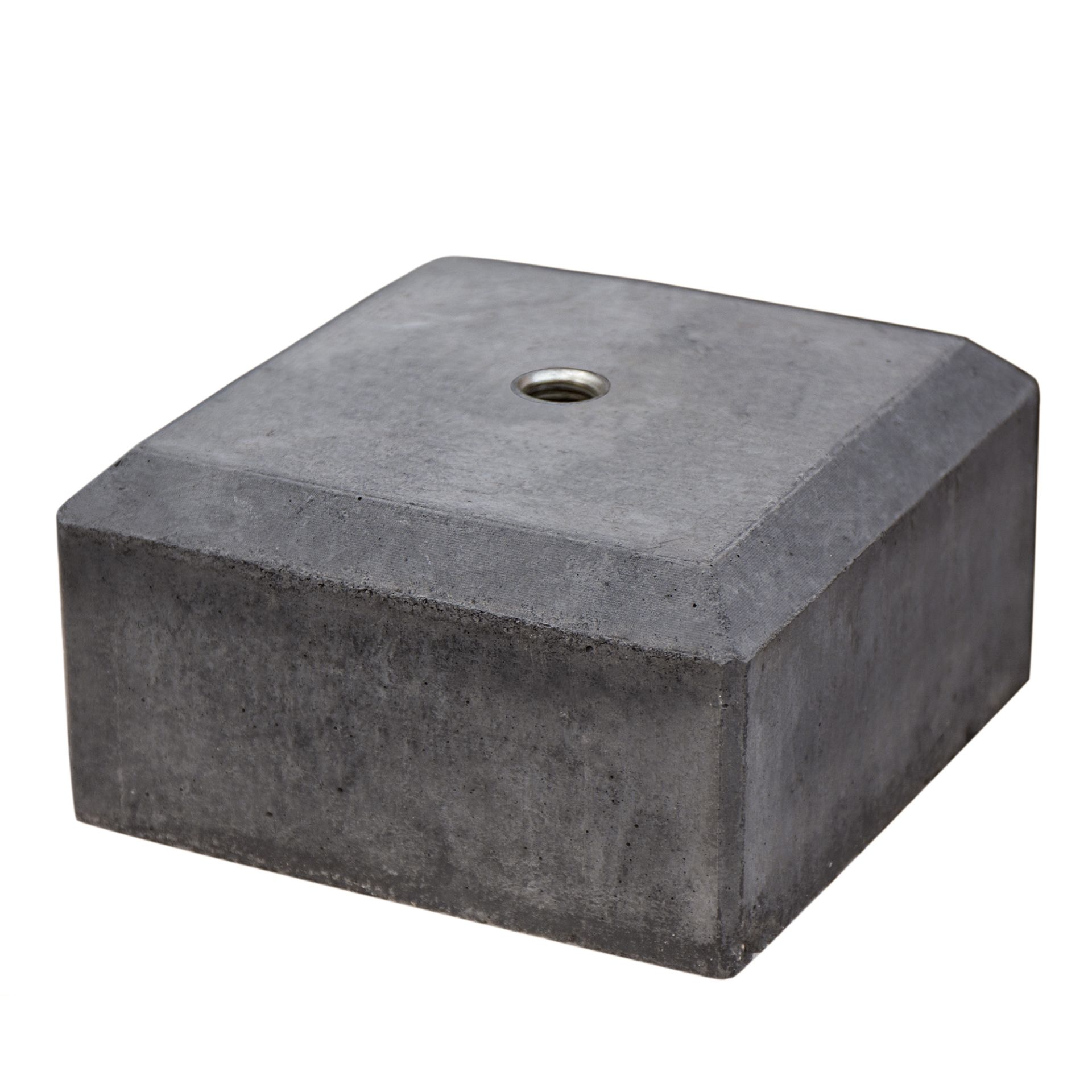 Black Concrete Base 150mm x 150mm x 100mm (M20) Includes stainless steel height adjustment plate